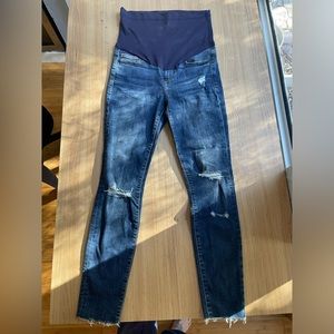 Pink blush maternity jeans